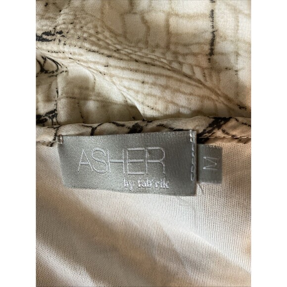 Asher By Fab'rik Women's Sz M Alligator Pattern Layered Long Sleeve Maxi Dress - Picture 13 of 16